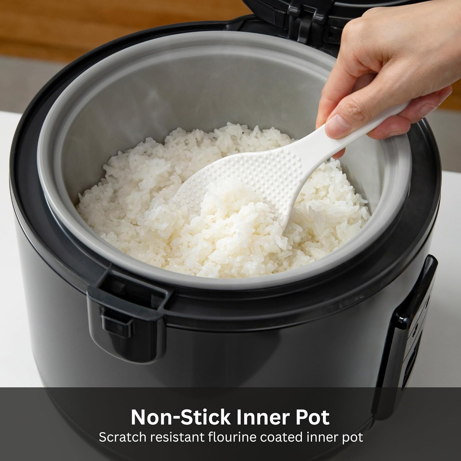 Tiger JNP-S55U-KY 3 Cup Capacity White Rice Cooker with Non-Stick Inner Pot, Retractable Power Cord, and Keep Warm up to 12 hours (Obsidian Black)