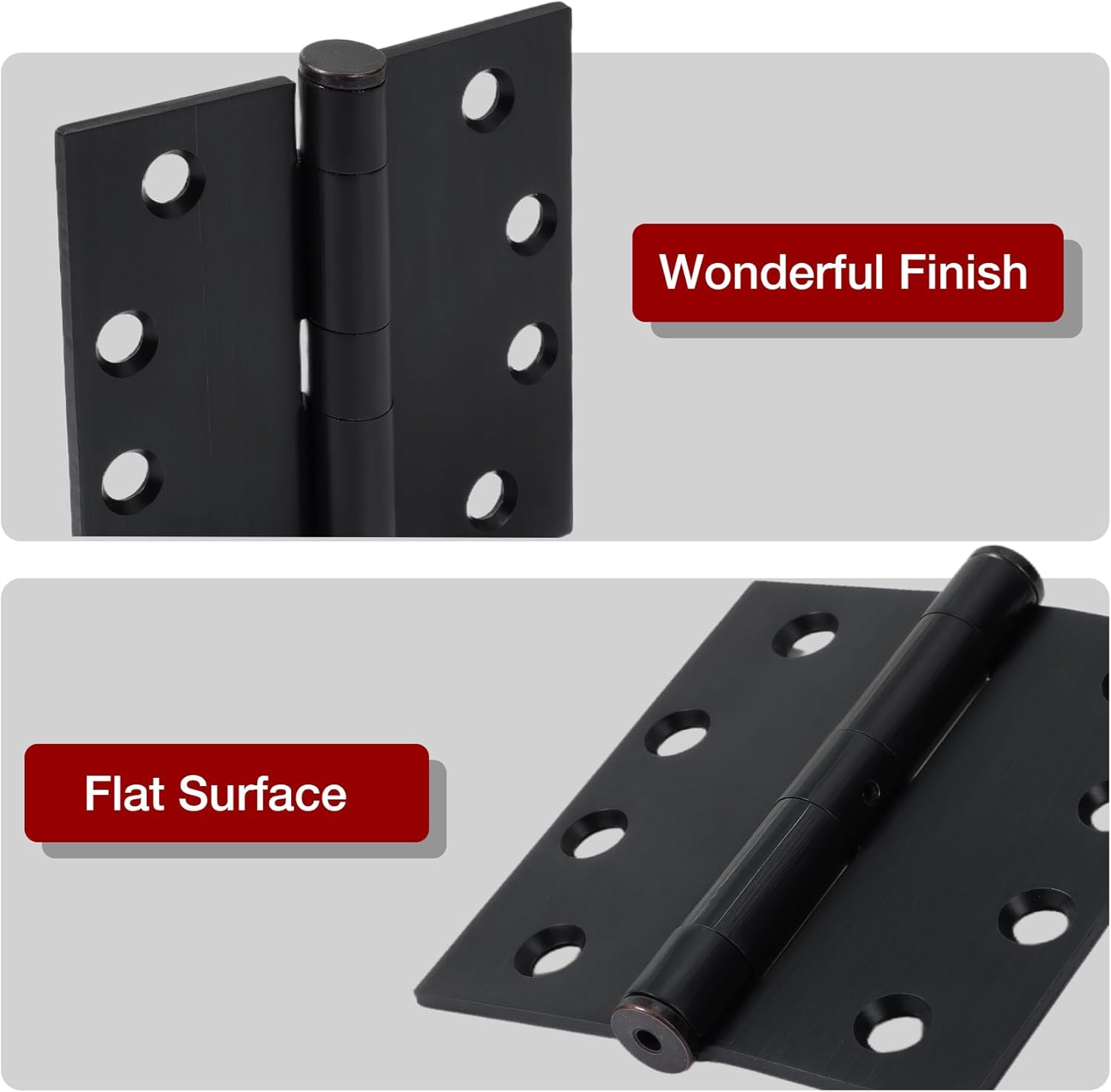 1 Pack Oil Rubbed Bronze 4.5 Inch Heavy Duty Commercial Door Hinges Square Security Door Hinges Industrial Grade Door Hardware Full Mortise Interior/Exterior Hinge for Doors Bifold Residential Office