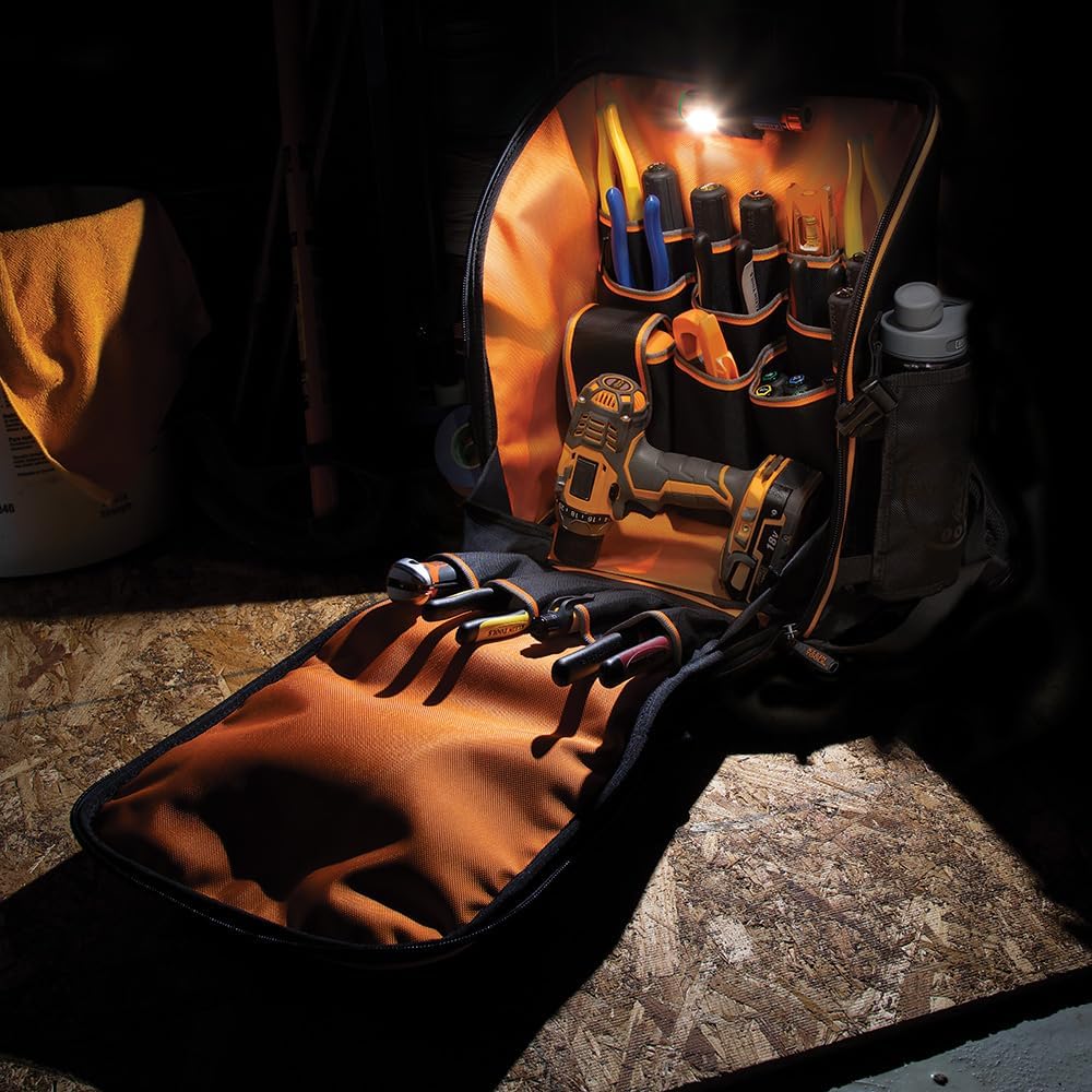 Klein Tools 80062 Backpack Tool Kit with Tradesman Pro 21-Pocket Backpack, Insulated Tumbler and Leather Key-Chain, 3-Piece
