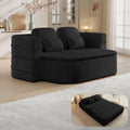 75'' Folding Sleeper Sofa Bed, Convertible Memory Foam Boneless Couch, Foldable Full Size Guest Bed, Modern 2-in-1 Futon Floor Sleeper Sofa with 4 Pillows and Blanket (Chenille, Black1)