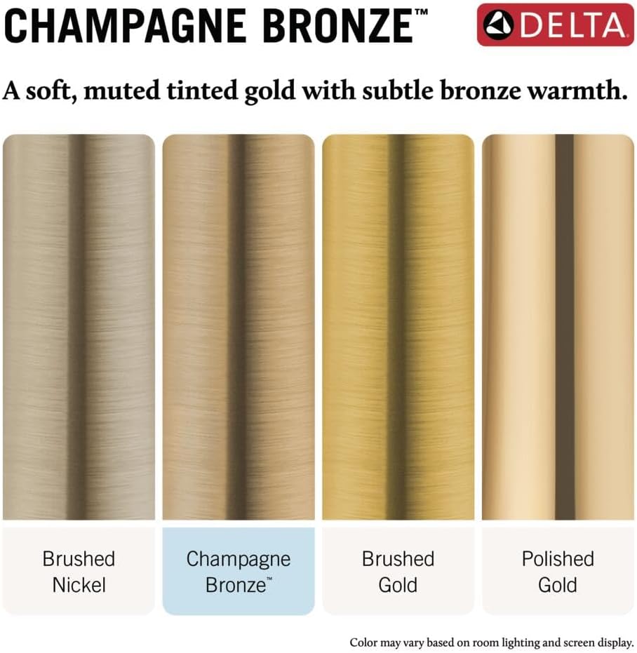 Delta 5-Setting HydroRain 2-in-1 Dual Shower Head with ProClean Spray, Brushed Gold High Pressure Shower Head with Handheld Spray, 1.75 GPM Flow Rate, Champagne Bronze 75419CZ