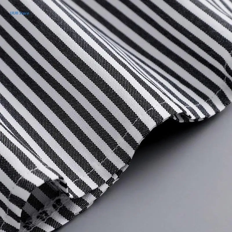 Striped Shirt Extenders Layering Faux Top Lower Sweep Hemline Button Front Adjustable Mini Skirt Underskirt for Women