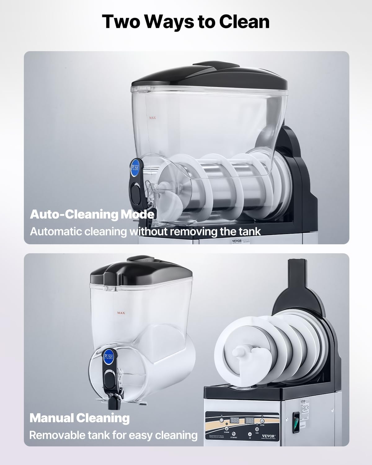 VEVOR Slushie Machine, 15L Single Tank Commercial Margarita Machine, 60 Cups Stainless Steel Margarita Smoothie Frozen Drink Machine, Slushy Machine for Home Party Restaurants Cafe Bars