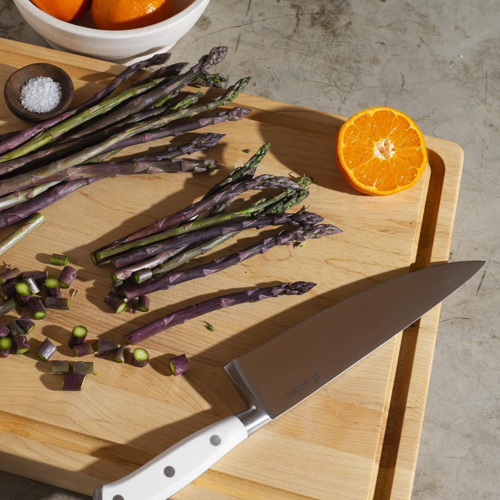 Yatoshi Knives Yatoshi Magnetic Kitchen Knife Block Set 6 Pcs White - Pro Kitchen Knife Set Ultra Sharp High Carbon Steel