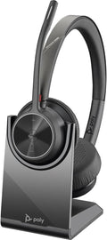 Poly - Voyager 4320 UC Wireless Headset + Charge Stand (Plantronics) - Headphones with Boom Mic - Connect to PC/Mac via USB-A Bluetooth Adapter, Cell Phone via Bluetooth - Works with Teams, Zoom &More