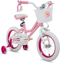 JOYSTAR Angel Girls Bike for Toddlers and Kids Ages 2-13 Years Old, 12 14 16 18 20 Inch Kids Bike with Training Wheels & Basket, 20 24 Inch Girls Bicycle with Handbrake & Kickstand