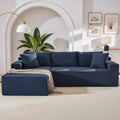 105 Inch Cloud Sectional Couch,Modern Modular Sectional Sofa with Deep Seat,Corduroy Boneless Couches with L-Shape Chaise for Living Room Bedroom,No Assembly Required (Blue, Left Facing Chaise)