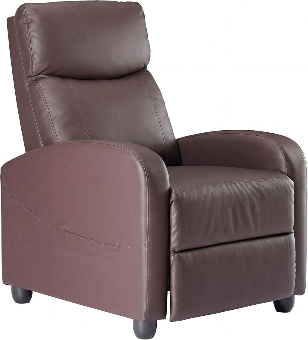Sweetcrispy Massage Recliner Chair for Adults, Adjustable Home Theater Seating with Lumbar Support for Living Room, Modern Fabric Reclining, Brown