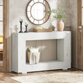 Tribesigns Farmhouse Console Table, 47 Inches Entryway Console Table with Storage, Industrial Hallway Accent Table for Living Room, Entrance