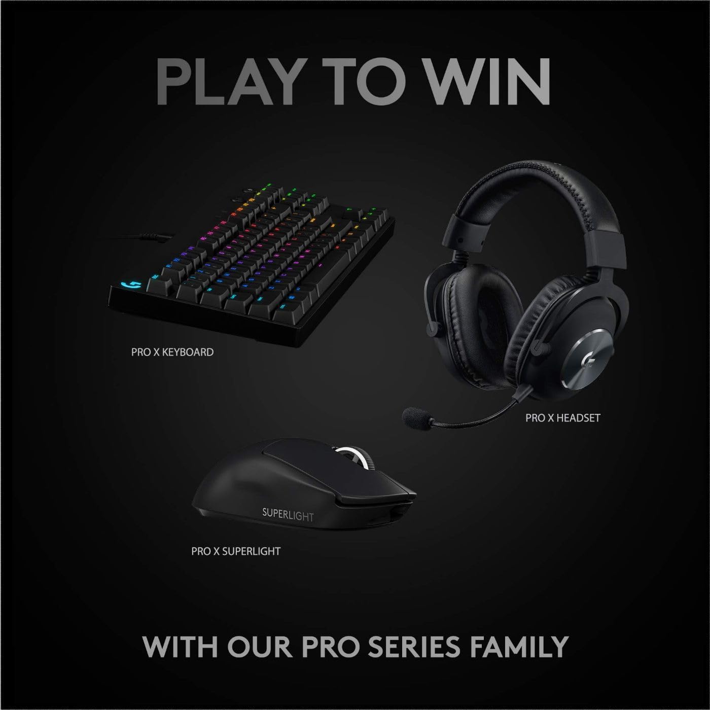 Logitech G PRO X Superlight Wireless Gaming Mouse, Ultra-Lightweight, Hero 25K Sensor, 25,600 DPI, 5 Programmable Buttons, Long Battery Life, Compatible with PC/Mac - Black