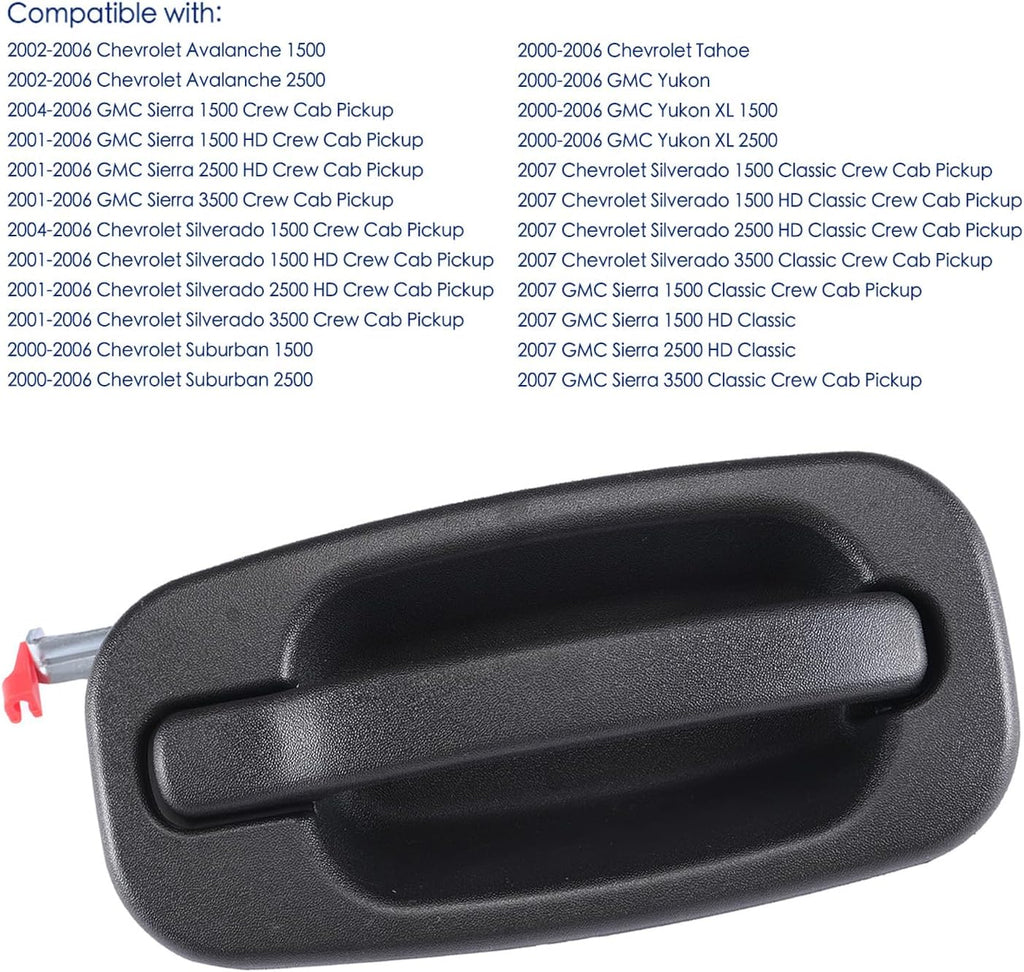Rear Left Drive & Right Passenger Side Door Handles for 1999-2007 Chevy Silverado Suburban Tahoe Avalanche GMC Sierra Yukon Cadillac Escalade,Replaces 15721572, 15721571 Outside Handle