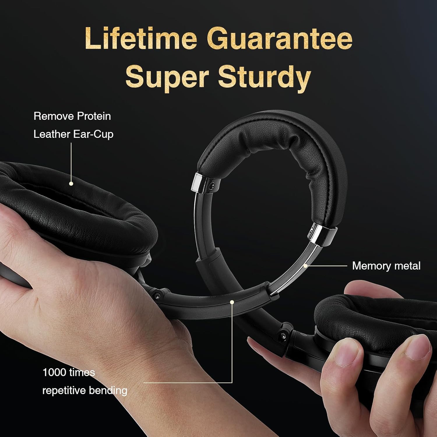Active Noise Cancelling Headphones, Wireless Over-Ear Bluetooth Headphones ANC, Hi-Res Audio, 60H Playtime, Deep Bass, 3.5MM Cable, Memory Foam Ear Cups for Work/Travel/Home/Office