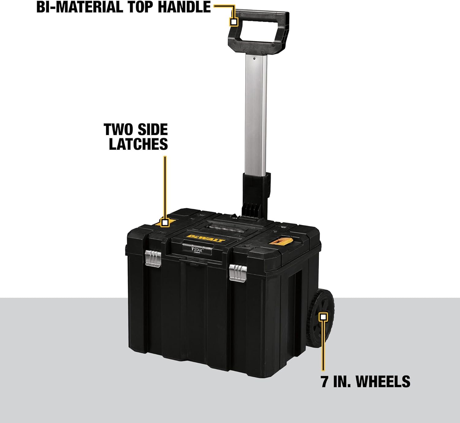 DEWALT Tool Box with Wheels Modular, Large Rolling Tool Box With Telescopic Handle, Portable Carrier Deep Stackable TSTAK Storage (DWST17820)