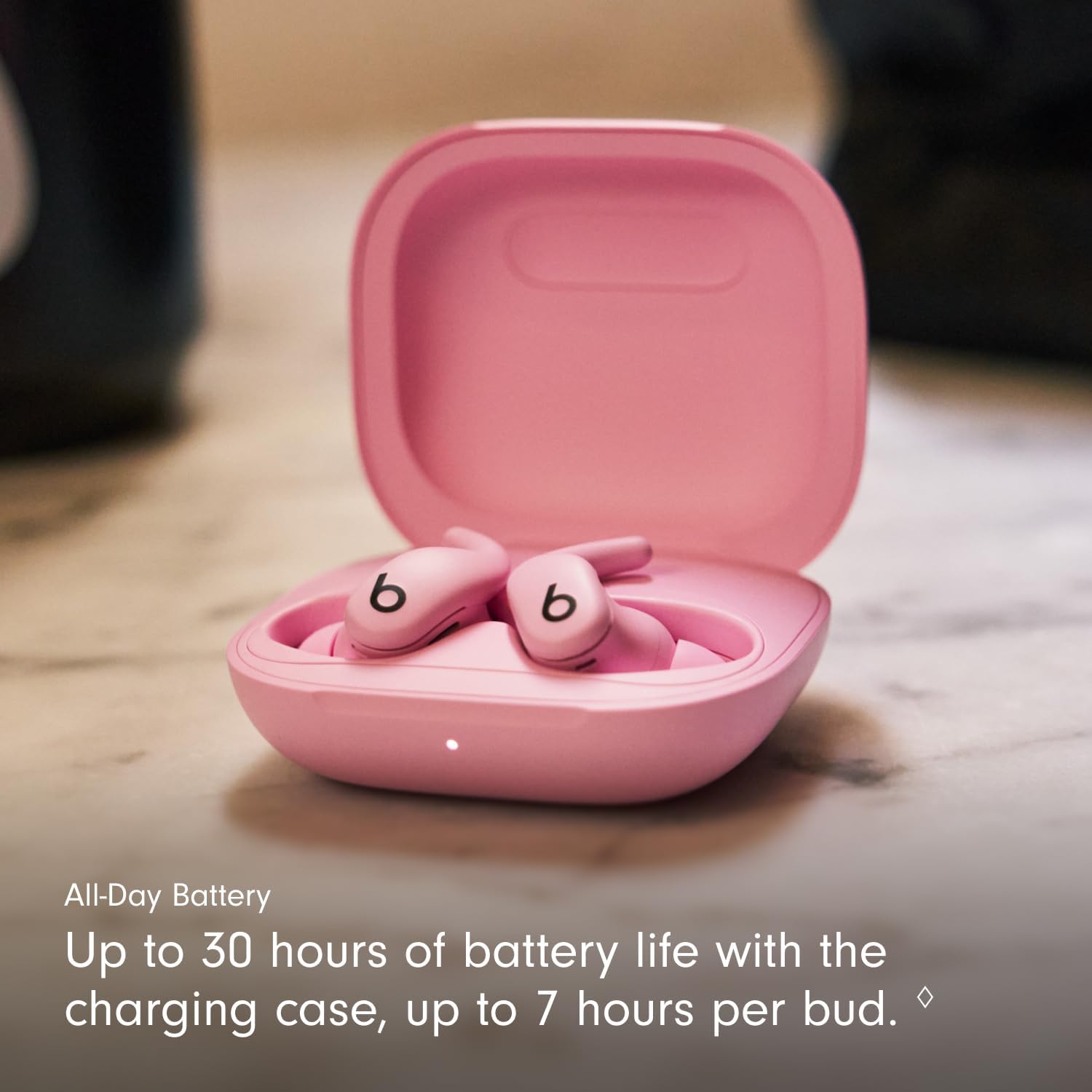 Beats - Powerbeats Fit - Wireless Noise-Cancelling Workout Earbuds with Ultimate Secure Fit with USB-C Charging Cable (1.5m) - Power Pink