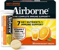 Airborne 1000mg Vitamin C + Zinc Sugar Free Multivitamin Immune Support Effervescent Fizzy Drink Tablets, Zesty Orange Flavor with Powerful Antioxidants Vitamins A C & E, 30 Tablets