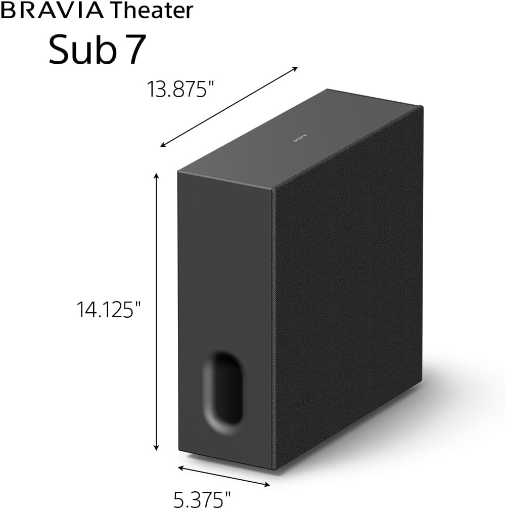 Sony BRAVIA Theater Sub 7 SA-SW7 Slim Wireless Subwoofer for Soundbar/Home Theater Sound System, Compatible with BRAVIA Theater (Quad, Bar 9/8/7), HT-A7000/HT-A5000/HT-A3000, STR-AN1000, 2026 Model