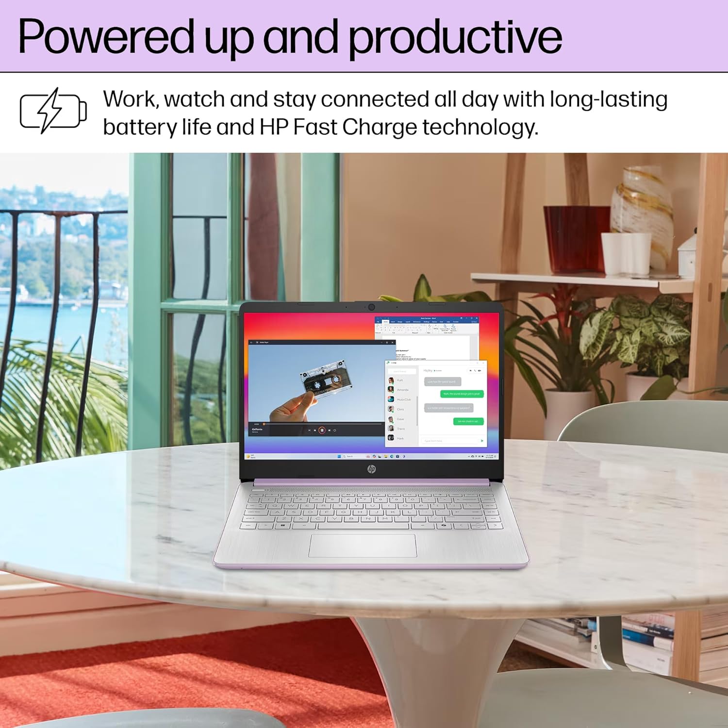 HP Ultrabook 14 Laptop Computer Business Study & Home 2025, Lifetime MS Office + Windows 11 Pro, Quad-Core Intel CPU, 16GB RAM & 628GB Storage (128GB UFS+500GB Ext), WiFi 6, HubxcelAccessory, Lavender