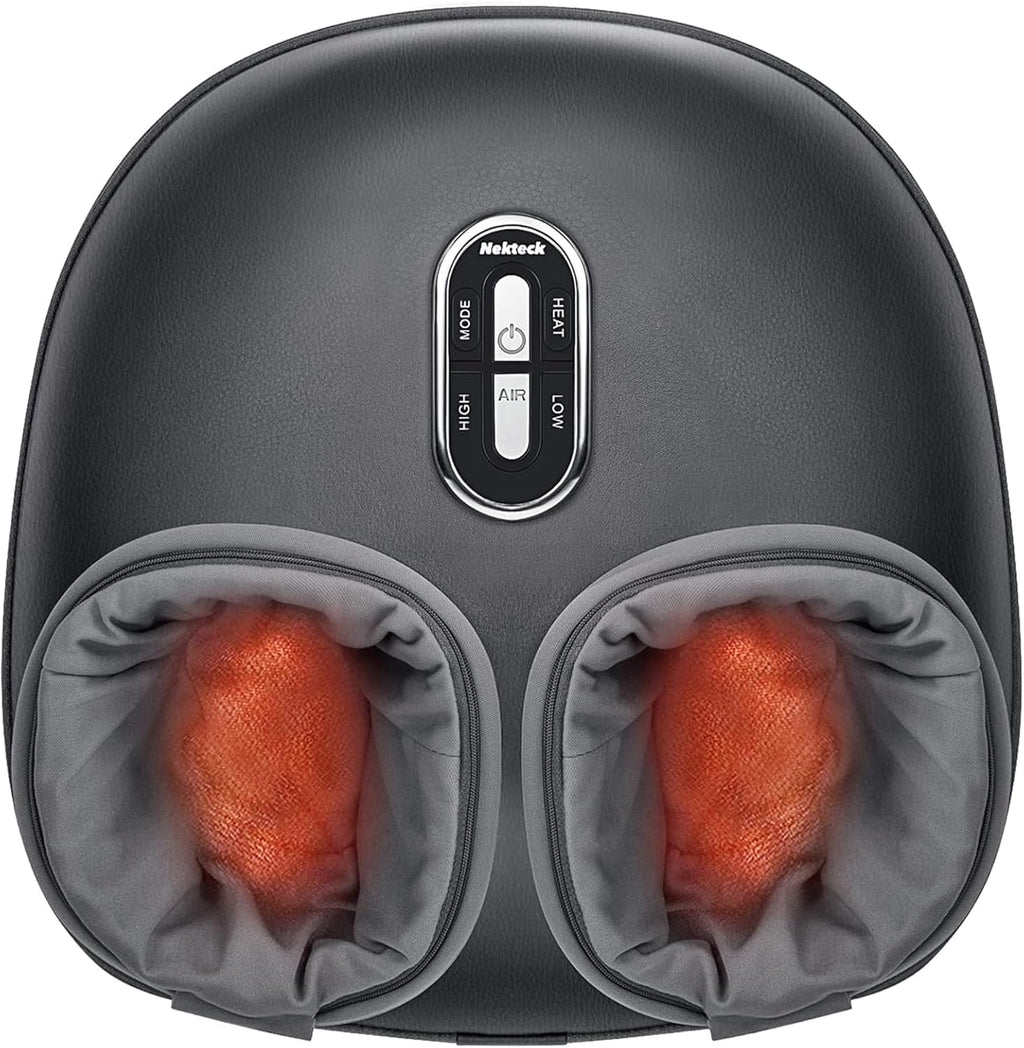 Nekteck Shiatsu Foot Massager with Heat 2026 Upgraded, 3 Modes Deep Kneading Therapy Air Compression, Feet Massage Tool for Plantar Fasciitis, Relaxation Gifts for Men Women, Fits Size to US 13