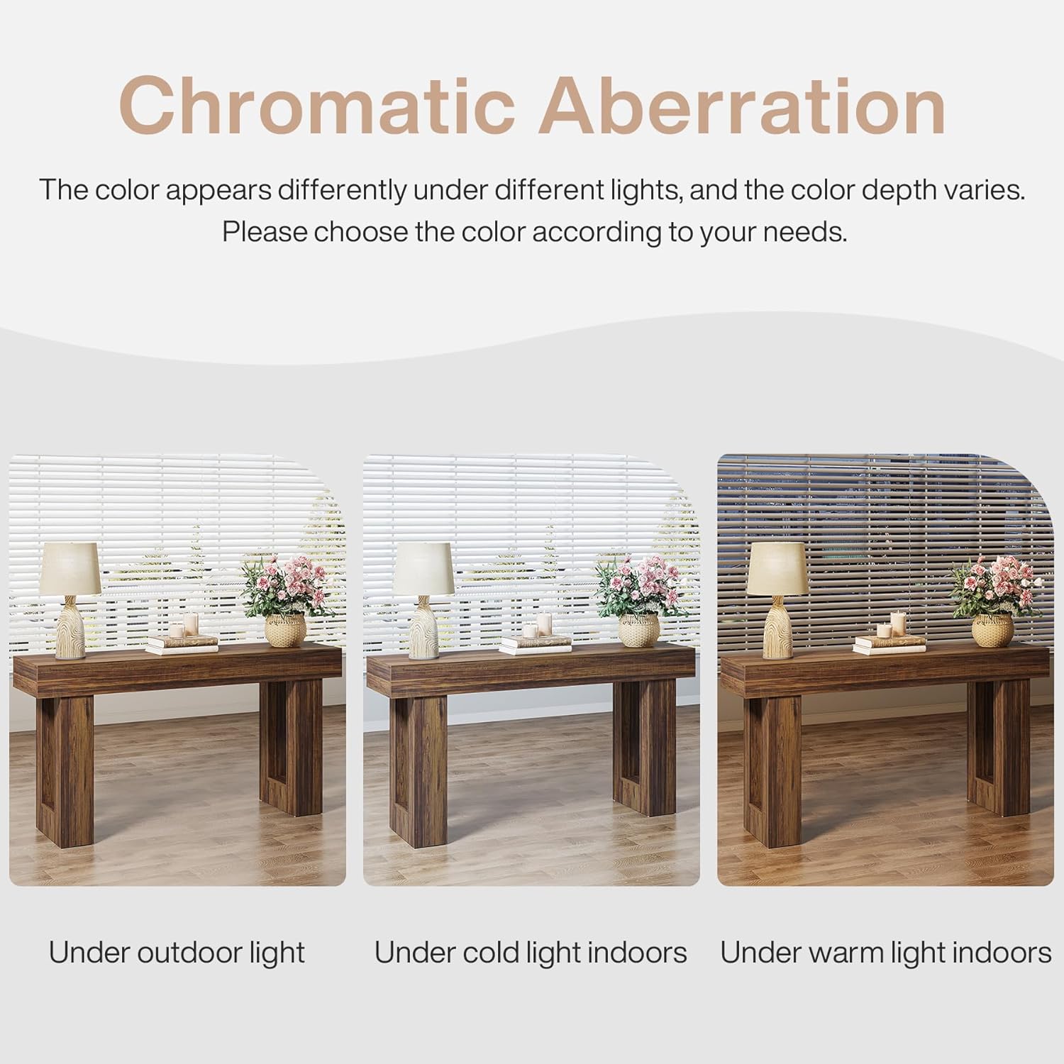 Tribesigns 63-Inch Long Console Table, MDF Wood Grain Rectangular Sofa Table Behind The Couch, Farmhouse Entryway Table for Entrance, Hallway, Living Room (Rustic Brown)