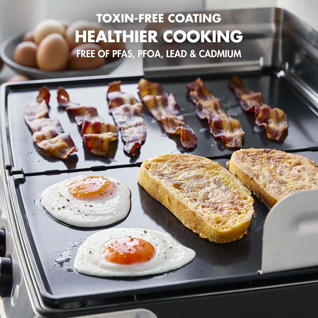 GreenPan Elite XL Smoke-less Grill and Griddle, Healthy Ceramic Nonstick Interchangeable/Removeable Cast Aluminum Plates, Indoor BBQ Sear Sizzle, LCD Display, Splash Guard, Drip Tray, PFAS-Free, Black