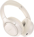 LORELEI QC60 Hybrid Active Noise Cancenlling Headphones,Wireless Over Ear Bluetooth Headsets with mic,100H Playtime  .3 EQ Mode Deep Bass, Memory Earmuffs,for Travel Home Office(Beige White)