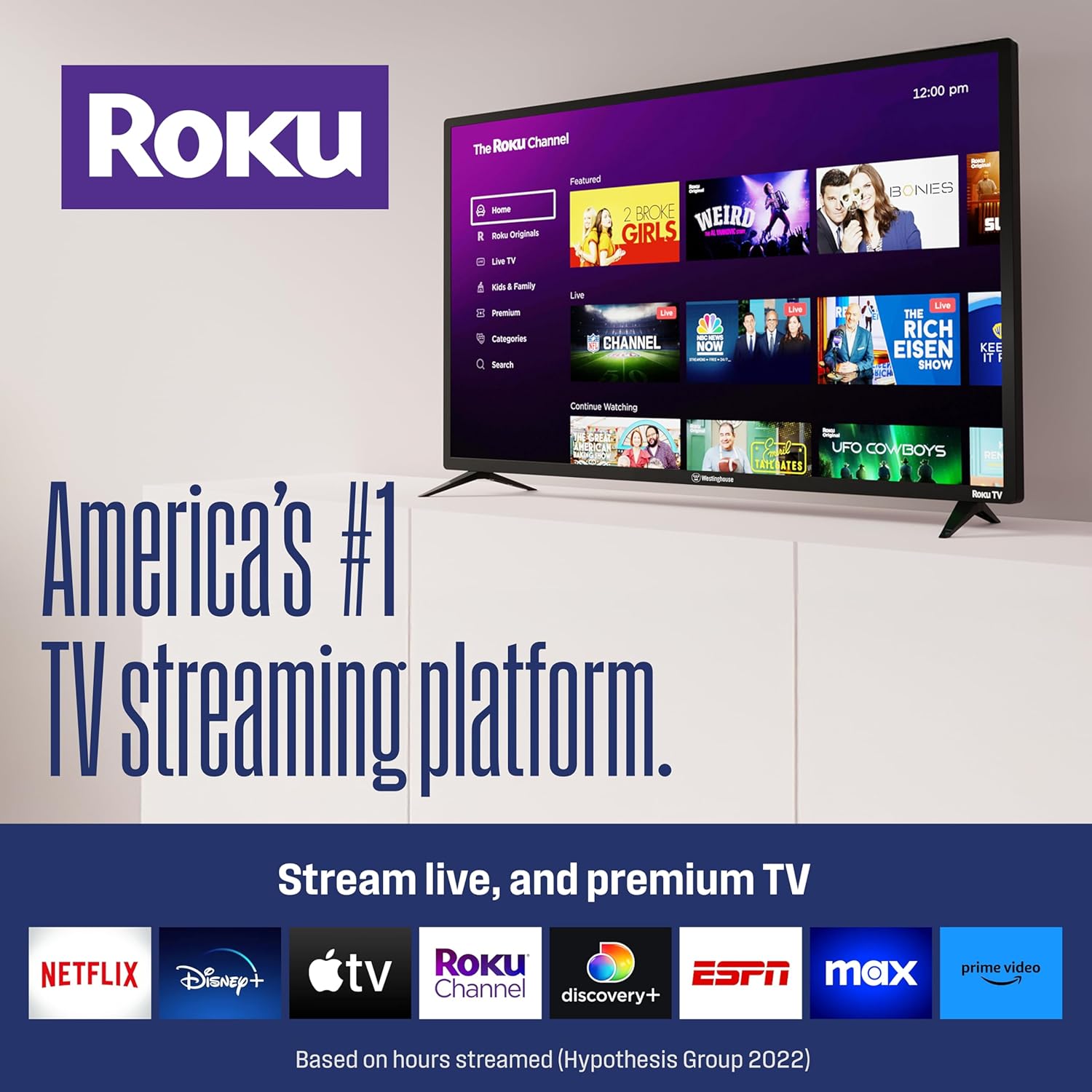 Westinghouse Roku TV - 32 Inch Smart TV, HD Television with Wi-Fi Connectivity and Mobile App, Flat Screen, Bluetooth, Compatible with Apple AirPlay, Alexa and Google Assistant