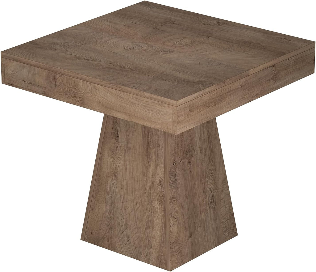 Square Dining Table, 31.5-inch Dinner Table for 2-4 People, Kitchen Table with Load-Bearing Trapezoidal Base, for Home, Dining Room, Small Space, Brown