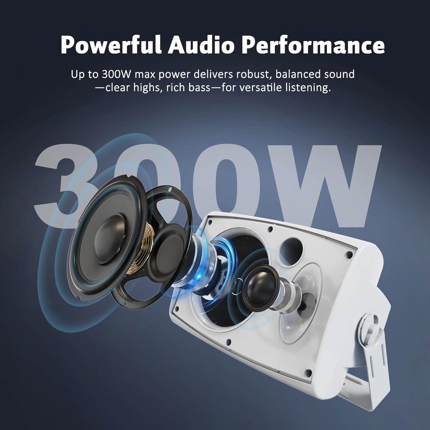 STUDIOFINIX 8-Inch 600W Outdoor Bluetooth Speakers Waterproof Wired, Wall-Mount Waterproof Speaker System Ideal for Large Spaces (Commercial Areas, Spacious Backyards, Auditorium)