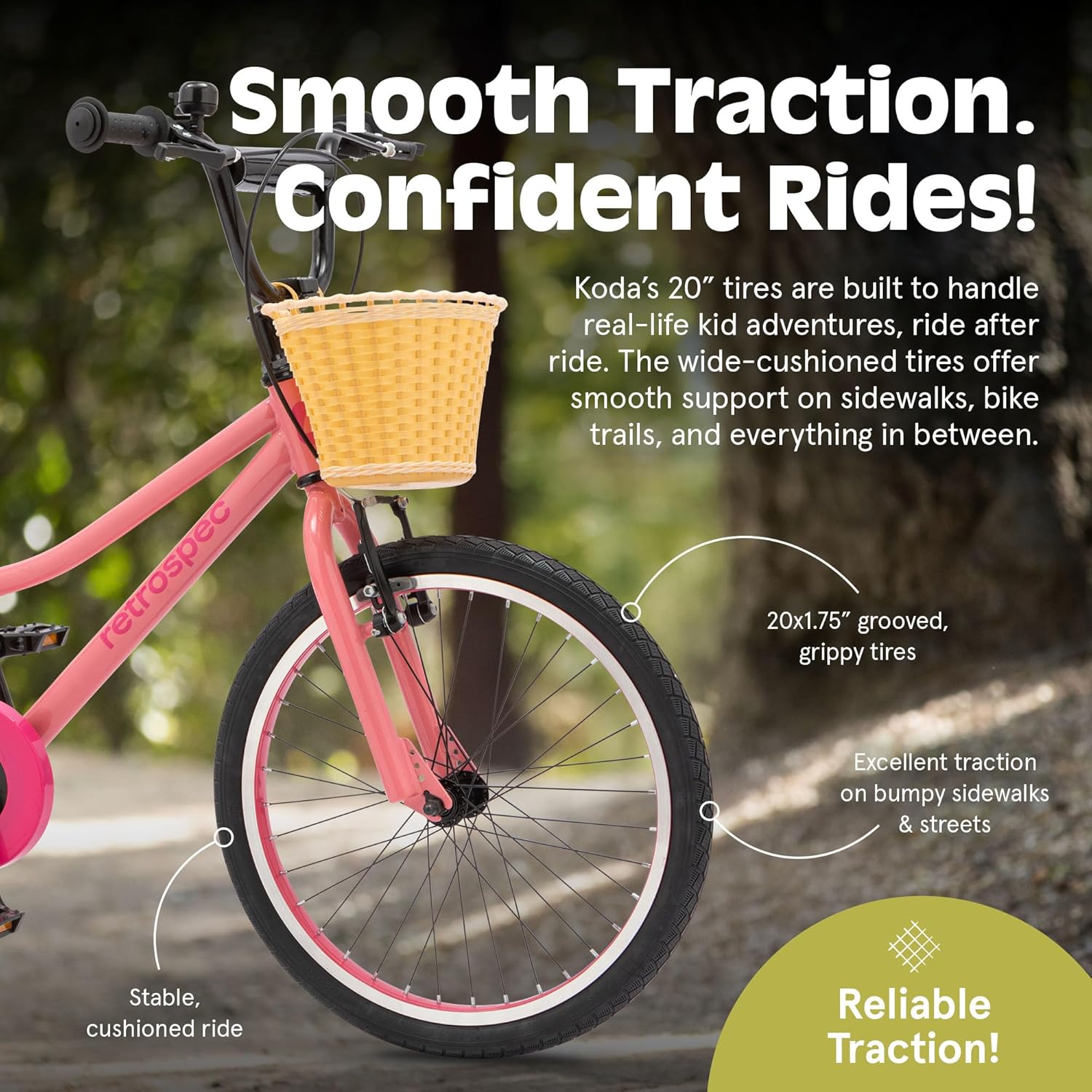Retrospec Koda Plus Kids Bike for Boys & Girls Ages 6-8 Years - 20" Children's Bicycle, Adjustable Seat & Handlebars