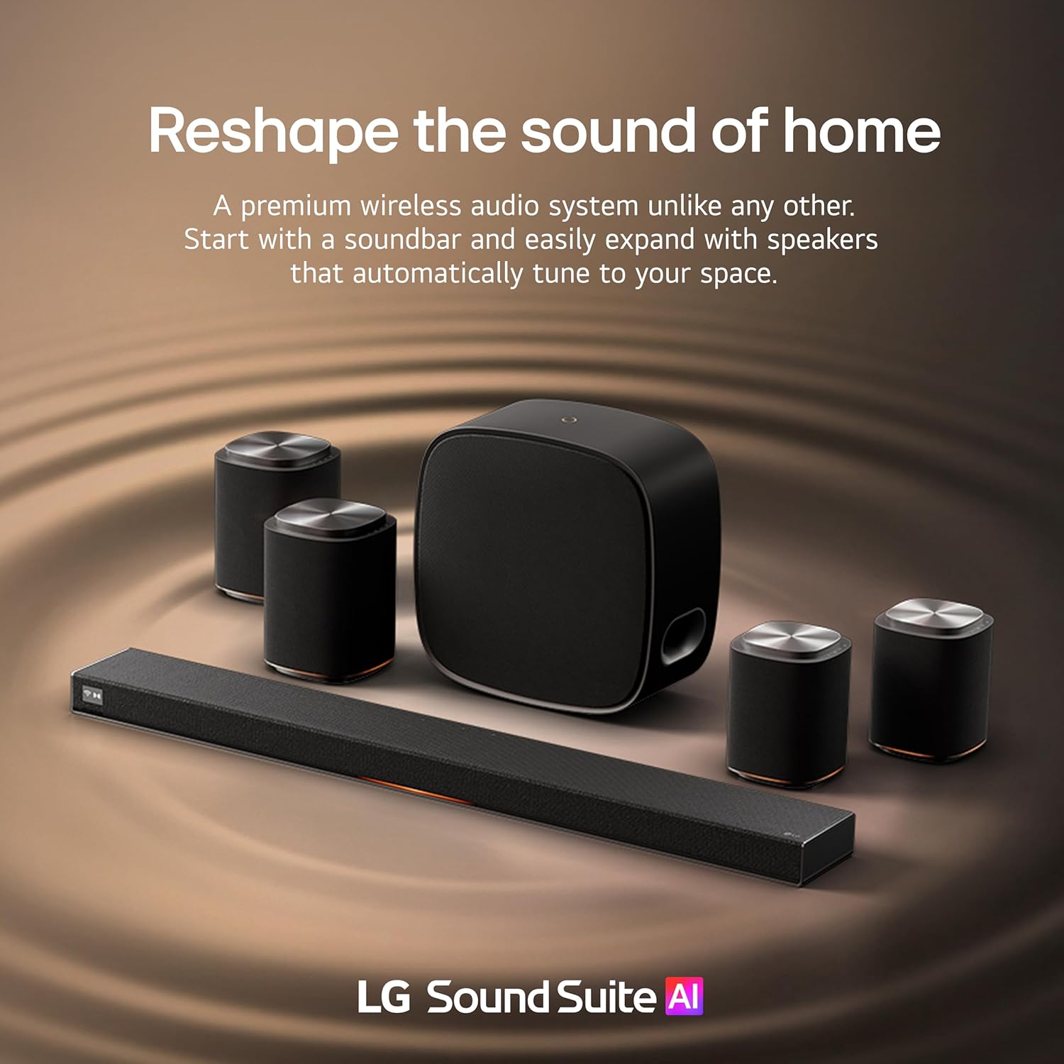 LG M7 Sound Suite Wireless Speaker with Dolby Atmos FlexConnect– Bluetooth and Wi-Fi, Google Cast & AirPlay – 3 Drivers + 4" Woofer – Connect to TVs & H7 Soundbar – (New 2026 Model)