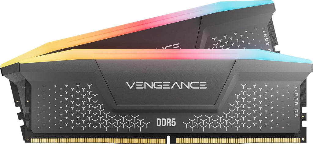 CORSAIR Vengeance RGB RS DDR5 RAM 32GB (2x16GB) Up to 6000MHz CL36-44-44-96 1.35V AMD Expo Intel XMP Computer Desktop Memory – Gray (CMG32GX5M2E6000Z36)