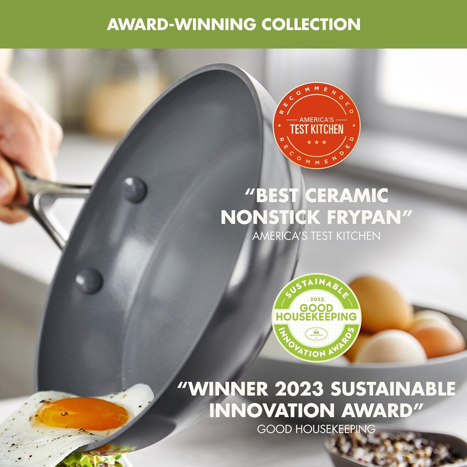 GreenPan Valencia Pro Ceramic Nonstick 22 Piece Cookware Set, Hard Anodized PFAS-Free Pots & Pans, Induction Ready, Compatible on All Cooktops, Dishwasher Safe, Oven Safe to 600F, Gray