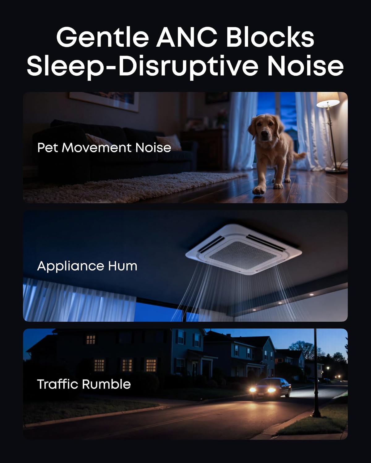 soundcore Sleep A30 by Anker Sleep Earbuds, Smart Active Noise Cancelling Sleep Headphones, Adaptive Snore-Masking System, Ultra-Comfort for Side Sleepers, 45H Playtime