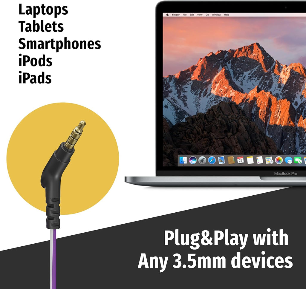 Symphonized Wired Earbuds with Microphone - 90% Noise Cancelling Earbuds Wired for Computer, Laptop & Phone - Corded In-Ear Headphones, Plug In Earphones with Mic, Ear Buds with Wire (3.5mm Aux Jack)