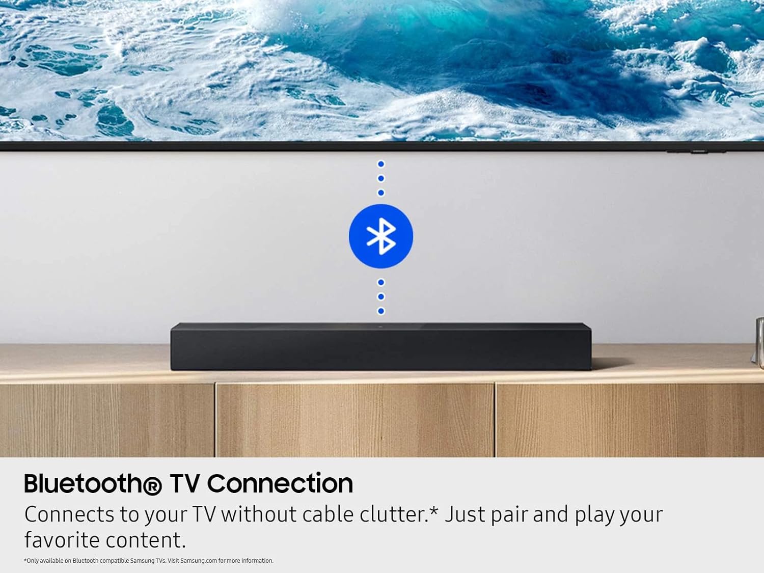 Samsung HW-B400F B-Series 2.1ch Soundbar with Wireless Subwoofer - Deep Bass, Smart Sound & Game Mode - Bluetooth Wireless TV Connection for Home Theater and Gaming