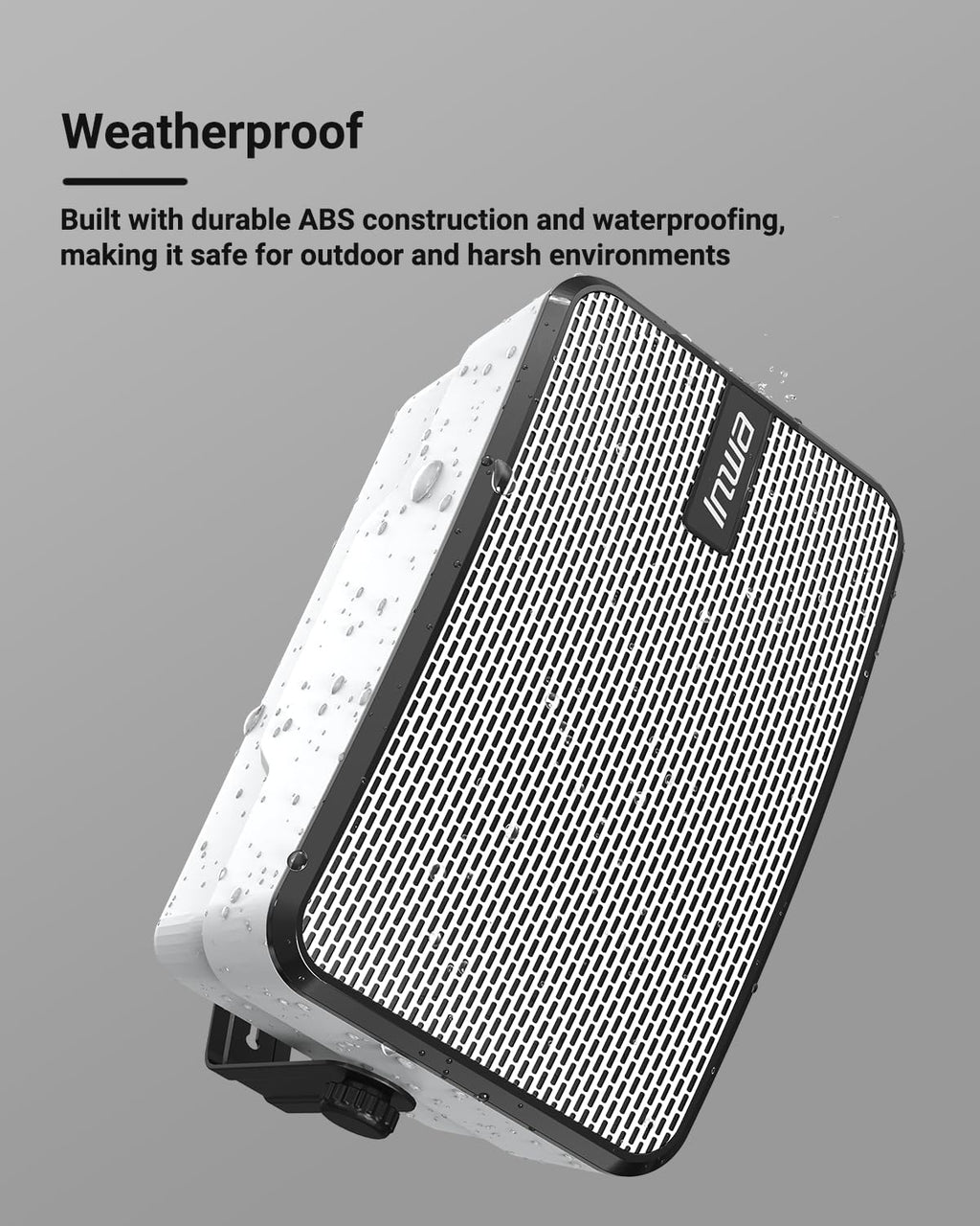 Inwa Outdoor Bluetooth Speakers, IPX5 Waterproof 400W Wall Mount Speaker, Powerful Indoor/Outdoor Sound System, Wireless Sync Up to 100 Speakers, Suitable for Patio/Porch/Gazebo/Garage(MZ-621, Pair)