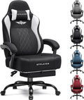GTPLAYER Big and Tall Gaming Chair Breathable Fabric Computer Chair with Strong Lumbar Support, Comfortable Office Chairs with Pocket Spring Cushion, High Back Ergonomic Desk Chairs with Footrest
