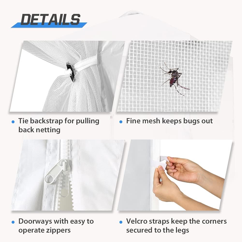 4 Mesh Sidewalls for EAGLE PEAK 10x10 Straight Leg Pop Up Canopy, White (Sidewalls ONLY, Canopy Frame and Top Not Included)
