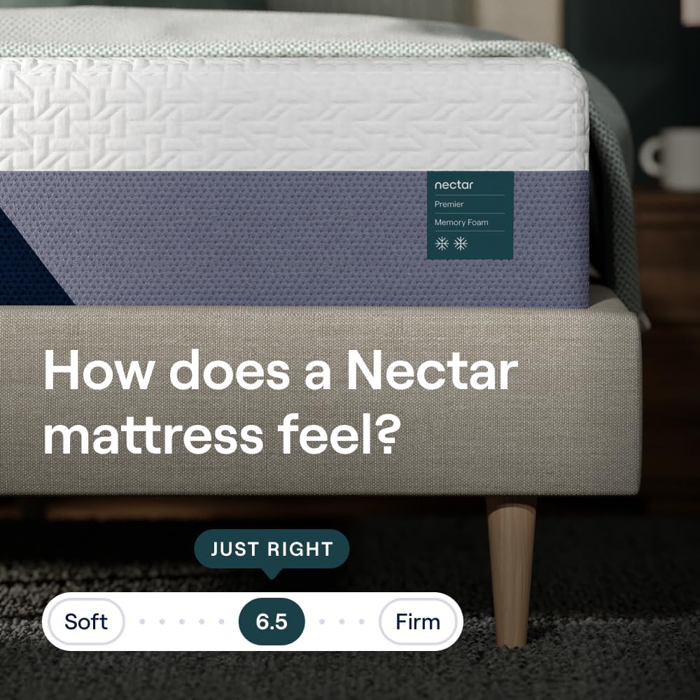 Nectar Premier 13” Queen Mattress - Medium Firm - Contouring Memory Foam - Cooling Upgrade - Back Pain Relief - Mattress in a Box - 365-Night Trial & Forever Warranty