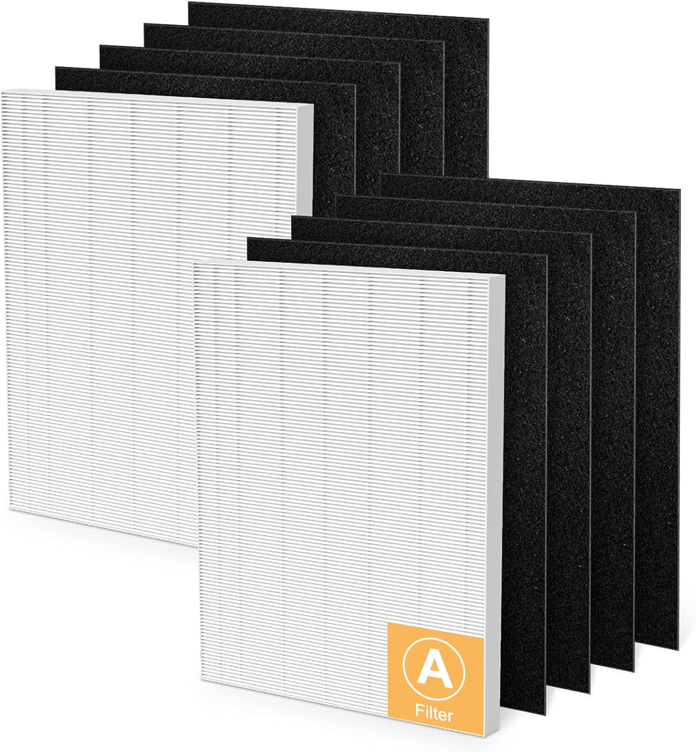 115115 Replacement Filters A Size 21 for Winix PlasmaWave 5300-2, C535, 6300, 5300, 6300-2, P300, AM90, 9000, 5000, 5000B, C909, 9800 Air Purifier, 2 True HEPA Filters + 8 Carbon Pre-Filters