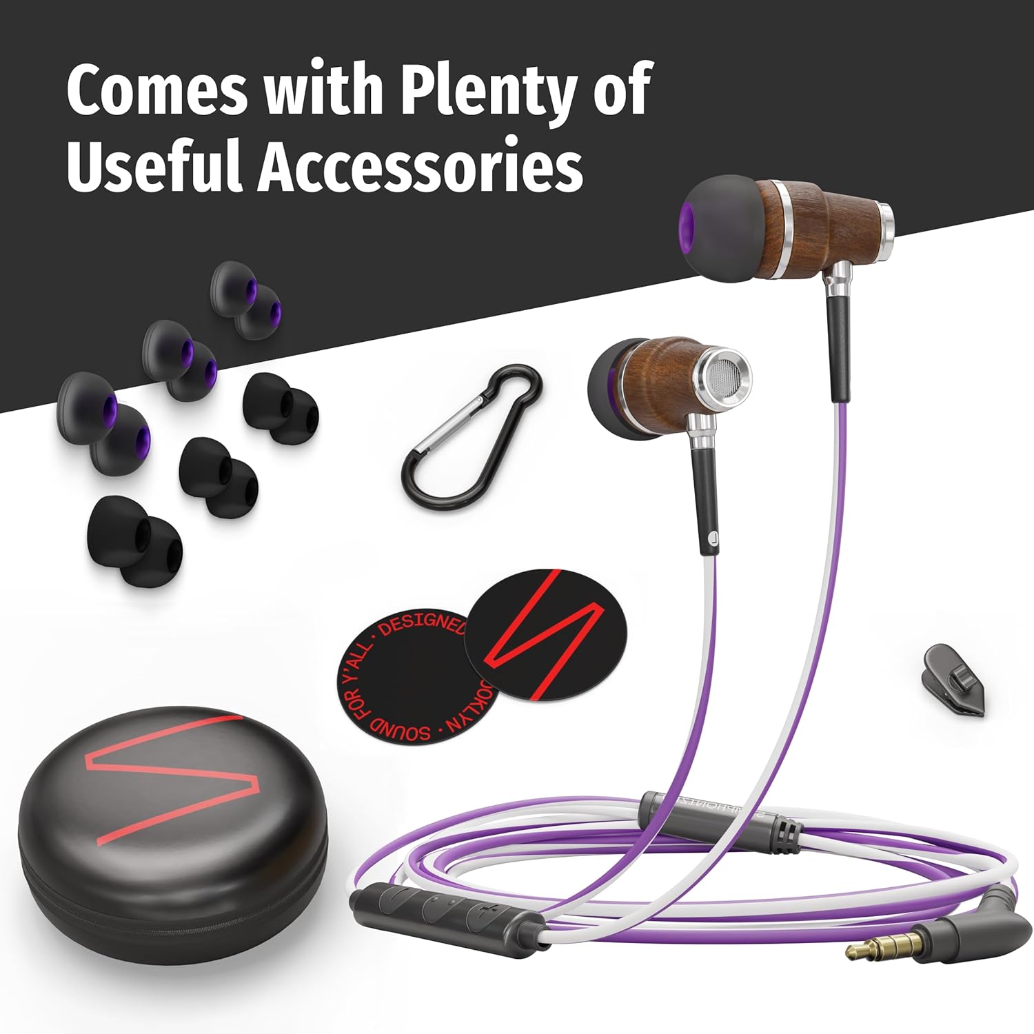 Symphonized Wired Earbuds with Microphone - 90% Noise Cancelling Earbuds Wired for Computer, Laptop & Phone - Corded In-Ear Headphones, Plug In Earphones with Mic, Ear Buds with Wire (3.5mm Aux Jack)