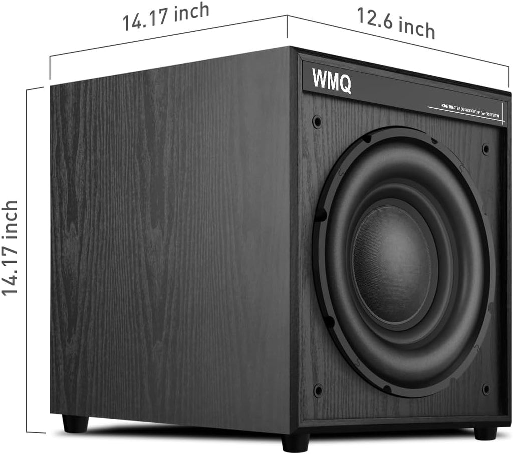 10" Powered Home Subwoofer, 300W RMS, High-Fidelity Bass, MDF Enclosure with Heat Sink