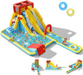 BOUNTECH Inflatable Water Slide, Dual Surfing Slides Kids Water Slide Park Jump Bouncy Castle w/2 Swimming Rings, Large Splash Pool, Blow up Water Slides Inflatables for Big Kids 3-12 Outdoor