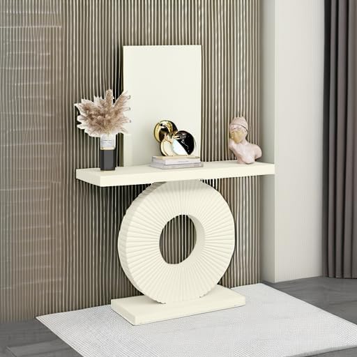 Tribesigns Modern Console Table with Geometric Base, 40 inch Wood Entryway Table Sofa Table Narrow Long, Contemporary Accent Table for Living Room, Entryway, Hallway