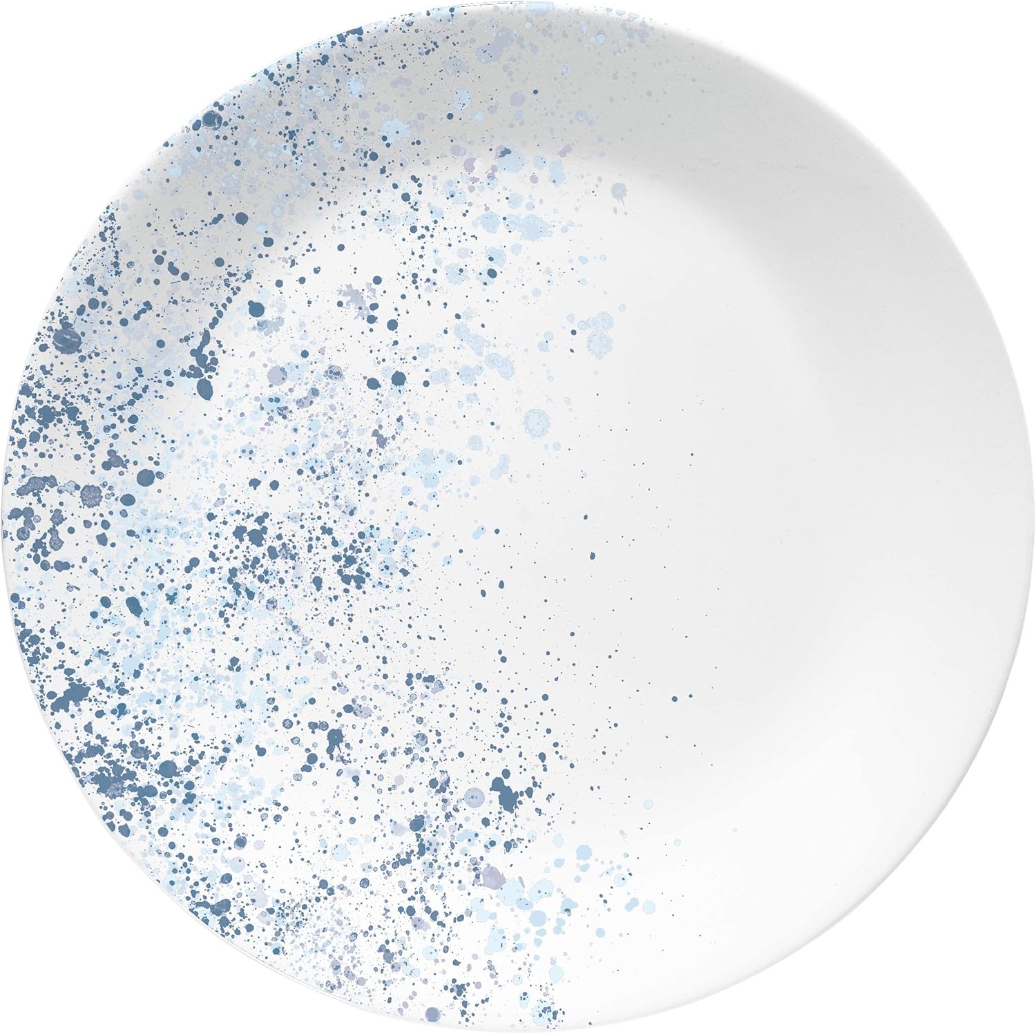 Corelle Vitrelle 18-Piece Service for 6 Dinnerware Set Triple Layer Glass and Chip Resistant, Lightweight Round Plates and Bowls Set, Indigo Speckle