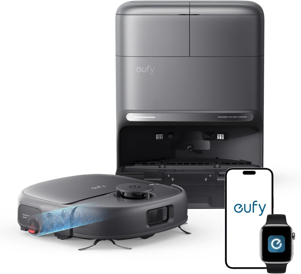 eufy C28 Robot Vacuum and Mop Combo,15,000 Pa Suction, HydroJet Always Fresh Roller Mop, Upgraded from X10 Pro, Zero-Tangle Design for Pet Hair, Auto Mop Washing&Drying, Self-Emptying&Refilling