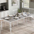 Rectangular Dining Table for 6, 71 in Rustic Farmhouse Kitchen Table with Large Tabletop, Long Wooden Dining Room Table with Heavy Duty Legs, Dinette and Dinner Desk for Party, Big Family, Grey