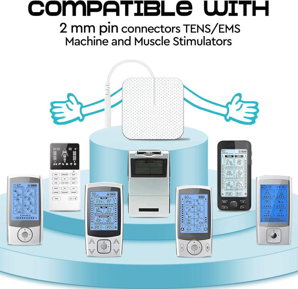 22 PCS 2X 2” Tens Unit Electrode Pads Compatible with Auvon Tens 7000 Muscle Stimulator Machine,Tens Unit Replacement Pads Reuse More Than 35-50 Times with Self Stick and Non-Irritating Designs