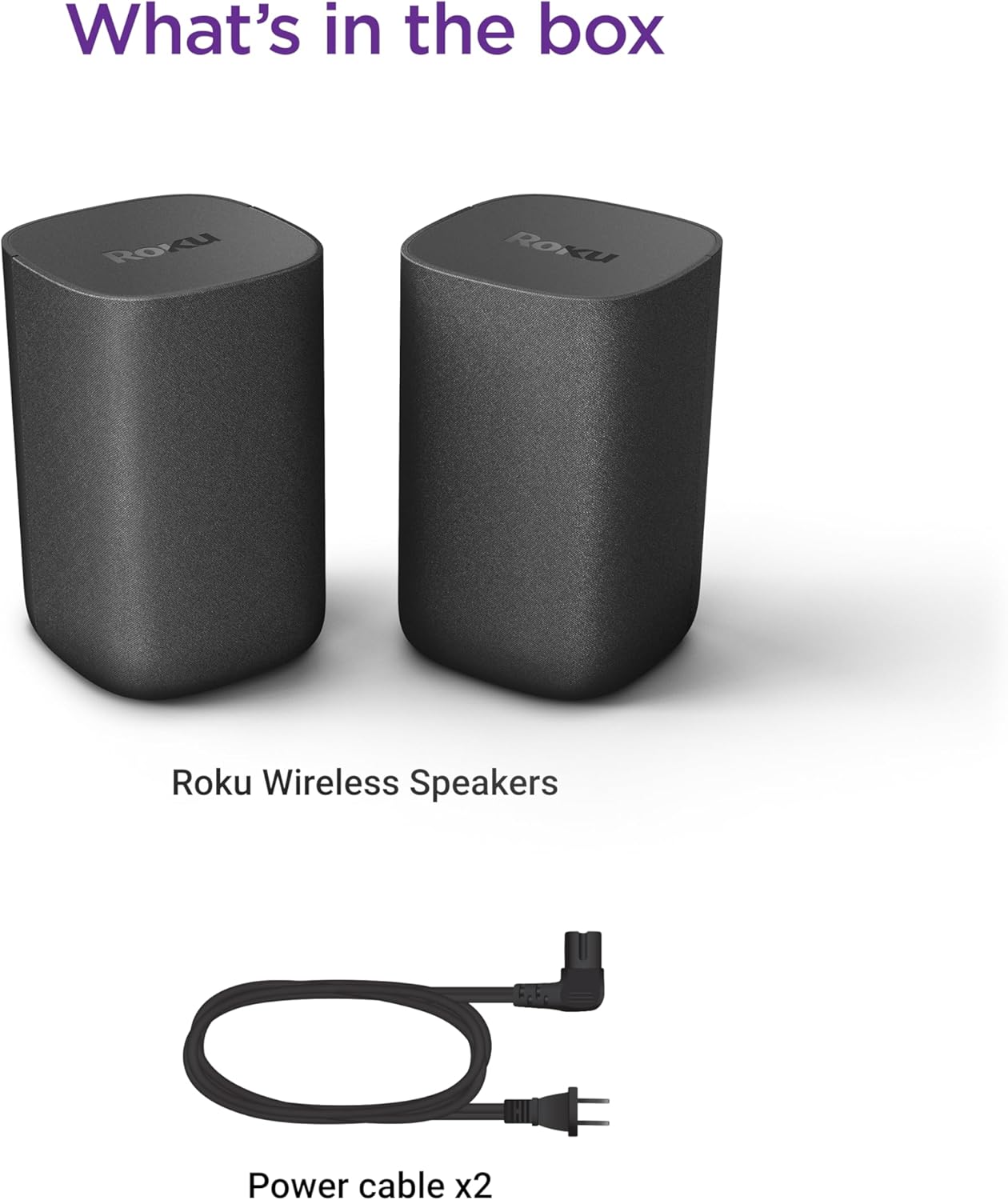 Roku Wireless Speakers - Set of 2 (Pack of 1) - Compatible with Roku TV, Streambar, and Streambar Pro (SE is not compatible)