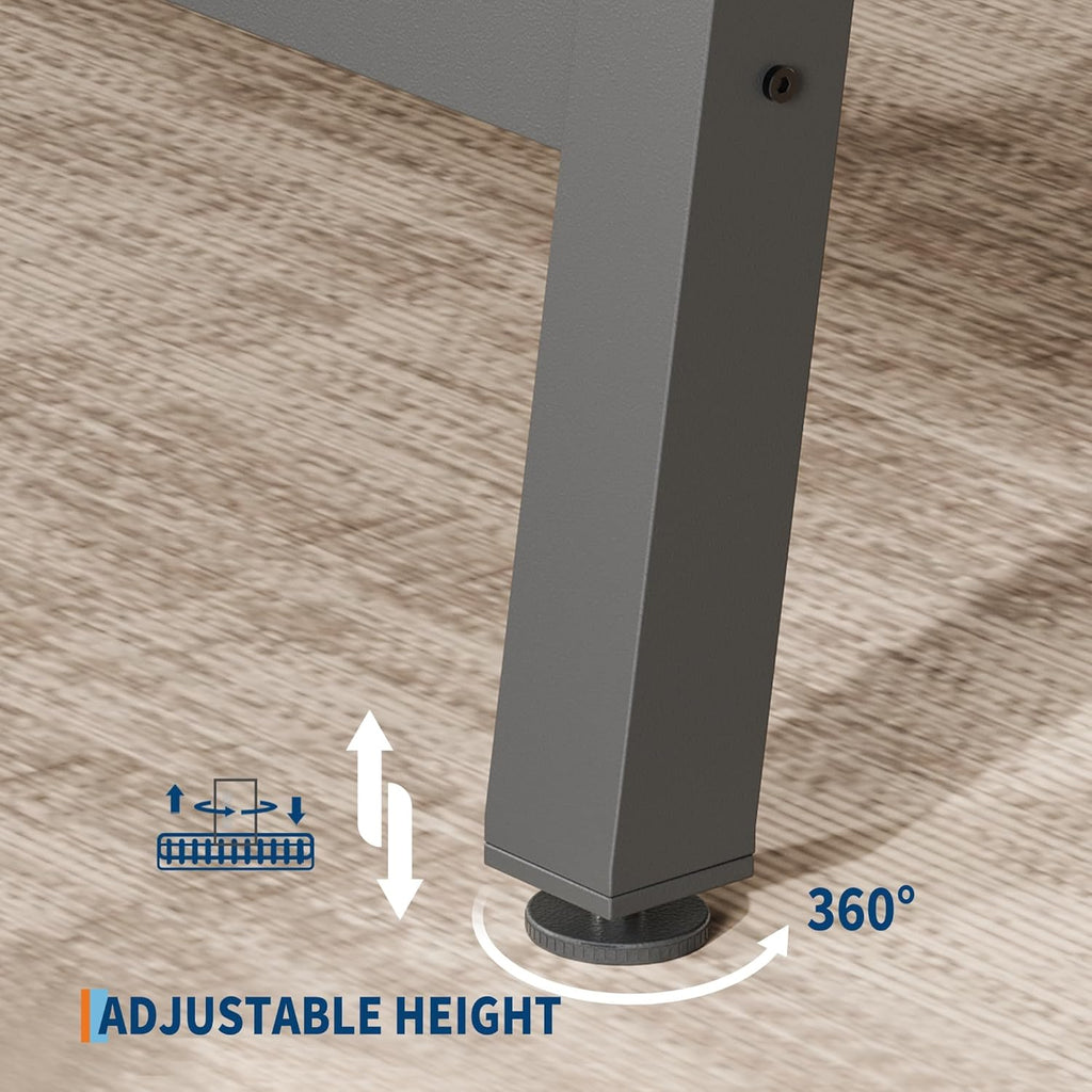 GarveeHome Industrial Dining Table for 4-6 People, 63" Long Large Kitchen Table with Sturdy Metal Frame, Rectangular Counter for Dinner, Kitchen, Dining Room (Grey, 63" Non-extendable)